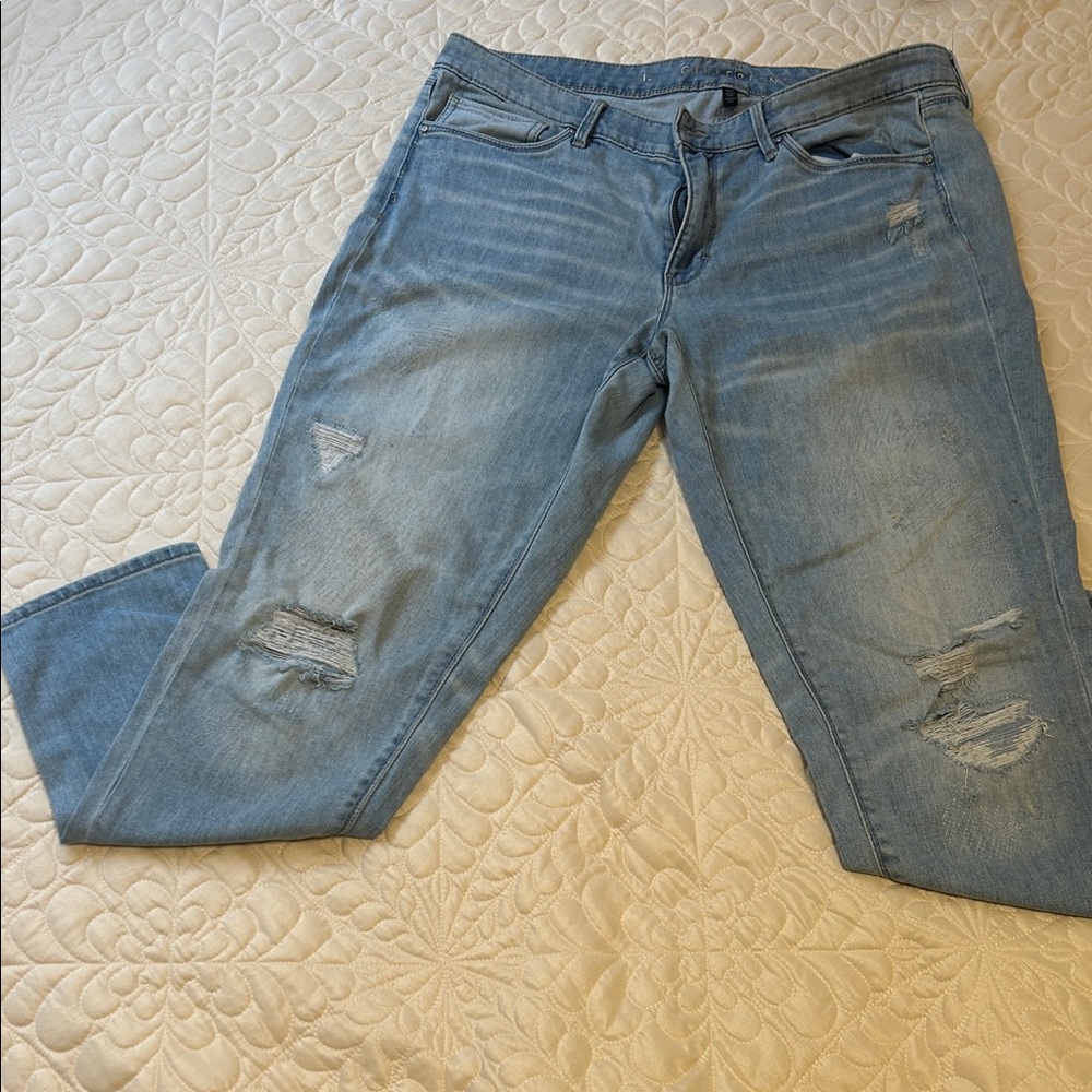 White House Black Market Women's Distressed Blue Jeans
